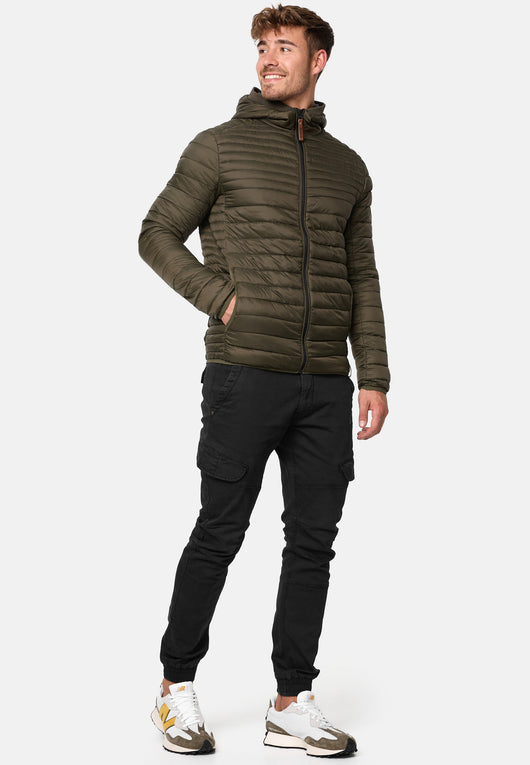 Indicode Herren Bowers Steppjacke in Daunenjacken-Optik mit Kapuze