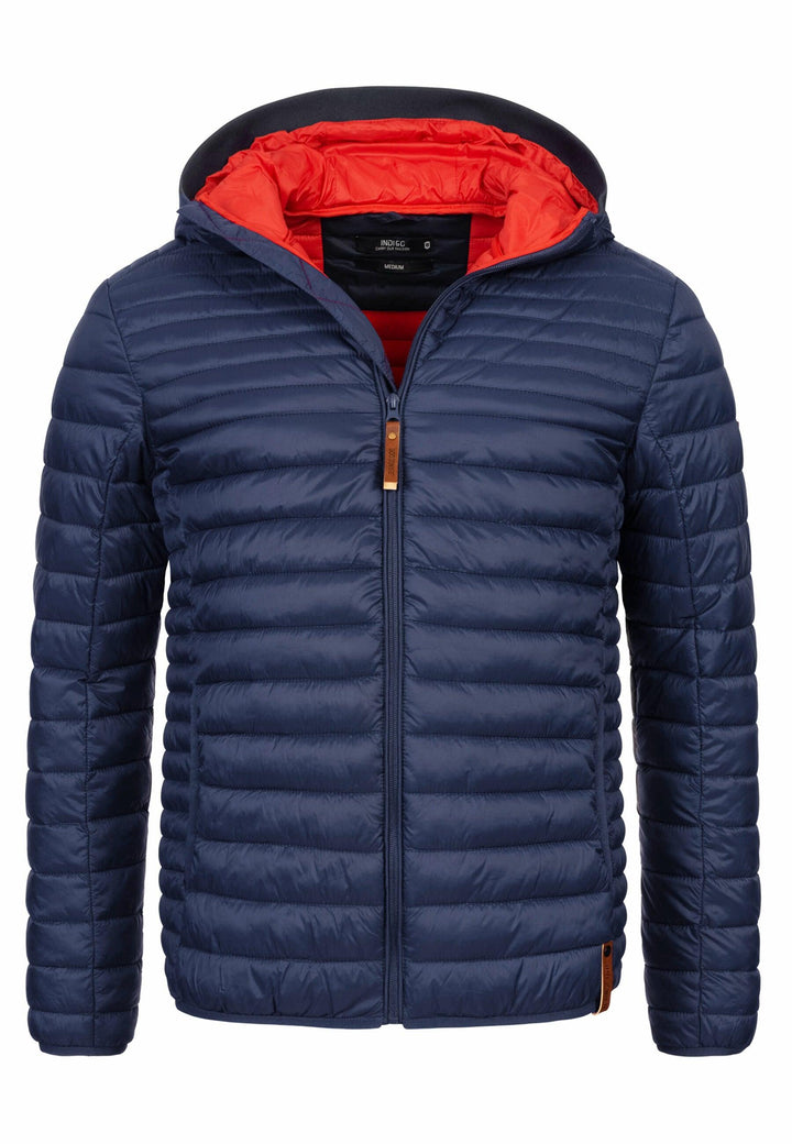 Indicode Herren Bowers Steppjacke in Daunenjacken-Optik mit Kapuze - INDICODE
