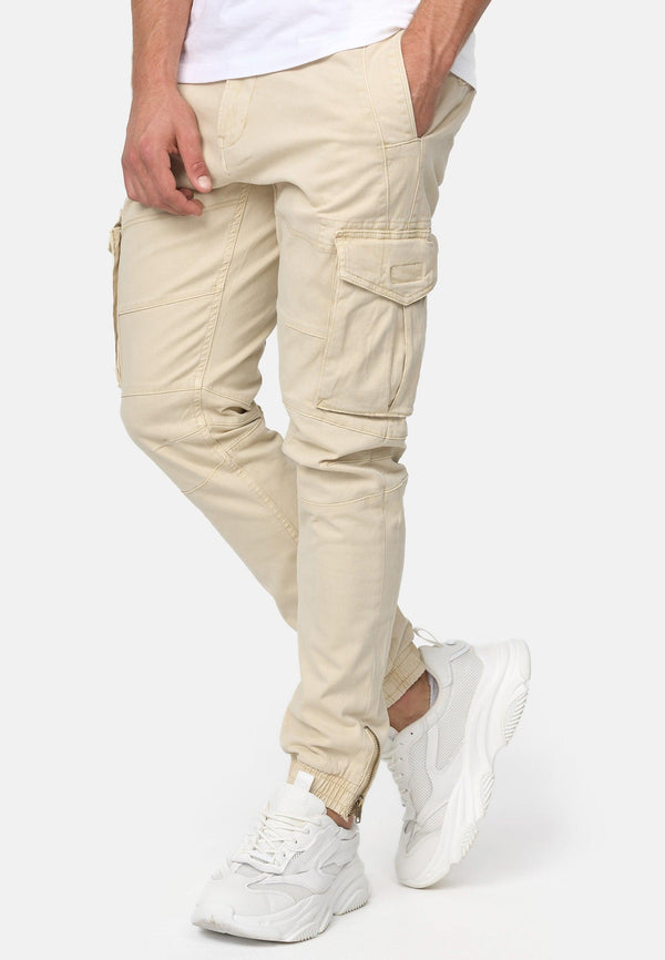 Indicode Herren Alex Cargohose aus Baumwolle mit 6 Taschen bundle