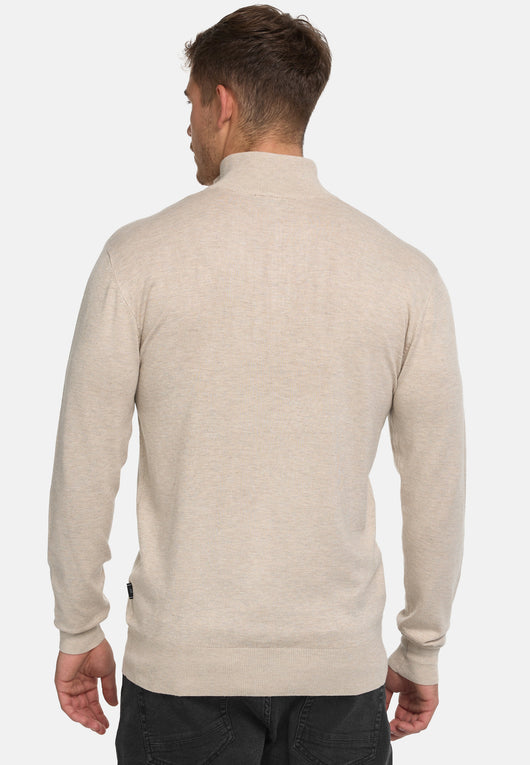 Indicode Herren Frankie Strickpullover mit Stehkragen und Reißverschluß