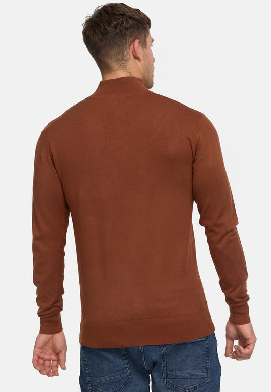 Indicode Herren Frankie Strickpullover mit Stehkragen und Reißverschluß