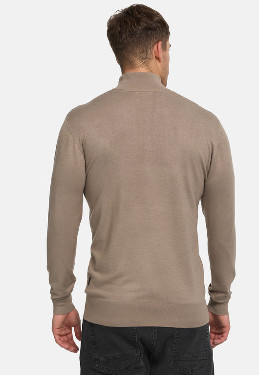 Indicode Herren Frankie Strickpullover mit Stehkragen und Reißverschluß