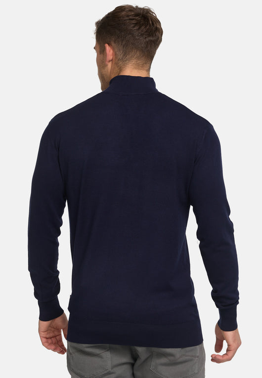 Indicode Herren Frankie Strickpullover mit Stehkragen und Reißverschluß