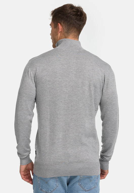 Indicode Herren Frankie Strickpullover mit Stehkragen und Reißverschluß