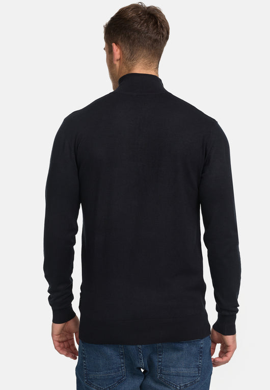 Indicode Herren Frankie Strickpullover mit Stehkragen und Reißverschluß