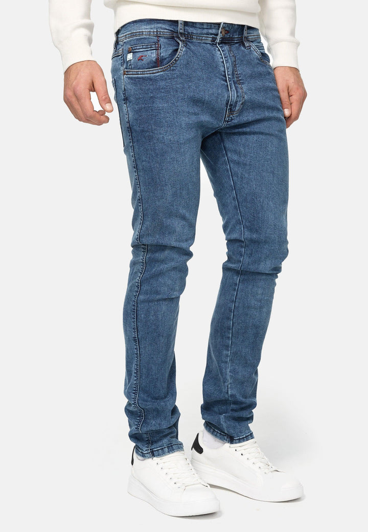 Indicode Herren Jake Super Stretch Jeanshose aus 90% Baumwolle mit 5 Taschen - INDICODE