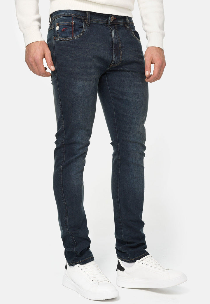 Indicode Herren Jake Super Stretch Jeanshose aus 90% Baumwolle mit 5 Taschen - INDICODE