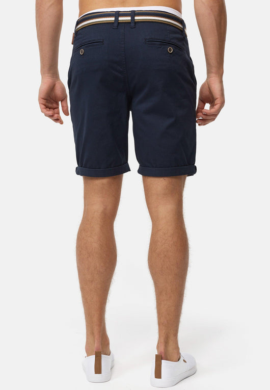 Indicode Herren INCunning Chino Shorts mit 4 Taschen inkl. Gürtel aus 98% Baumwolle