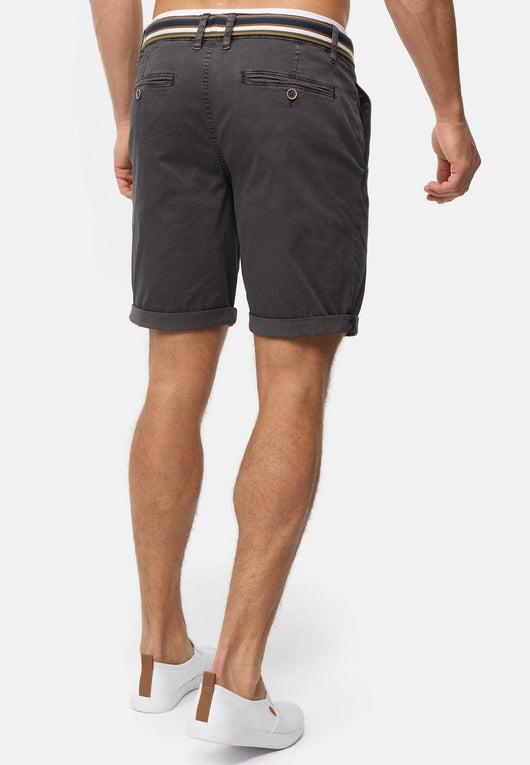 Indicode Herren INCunning Chino Shorts mit 4 Taschen inkl. Gürtel aus 98% Baumwolle