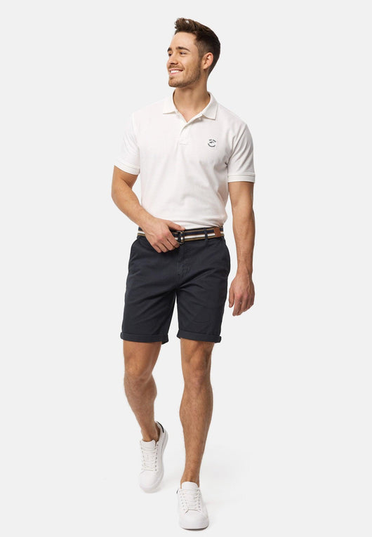 Indicode Herren INCunning Chino Shorts mit 4 Taschen inkl. Gürtel aus 98% Baumwolle