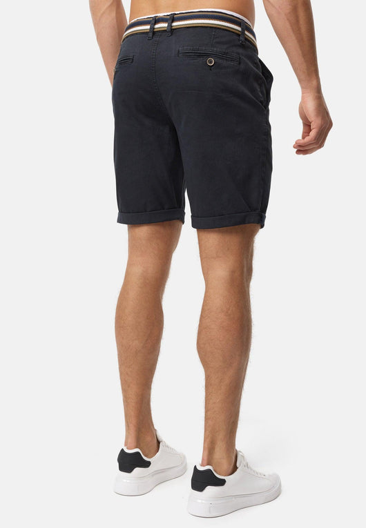 Indicode Herren INCunning Chino Shorts mit 4 Taschen inkl. Gürtel aus 98% Baumwolle