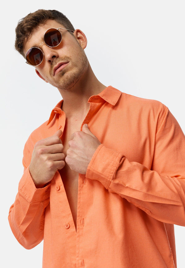 Indicode Herren INSville Sommer-Hemd aus Baumwoll-Leinen Mischung | Herrenhemd für Männer