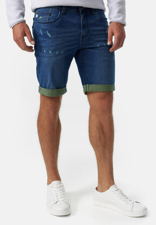 Indicode Herren INZalento Jeans Shorts mit 4 Taschen aus Baumwolle