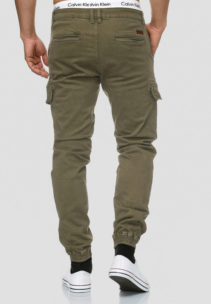 Indicode Herren August Cargohose aus Baumwolle mit 6 Taschen