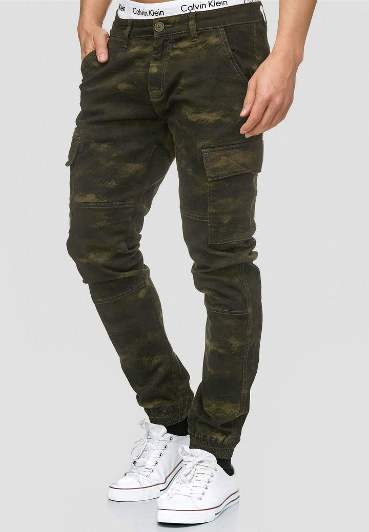 Indicode Herren August Cargohose aus Baumwolle mit 6 Taschen