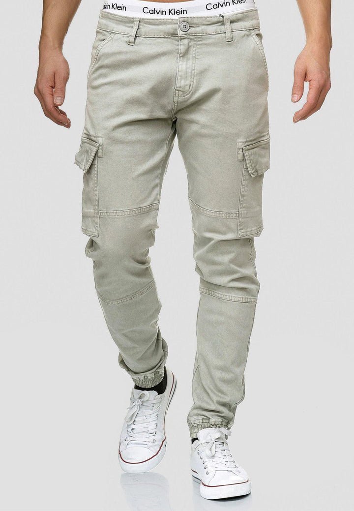 Indicode Herren August Cargohose aus Baumwolle mit 6 Taschen