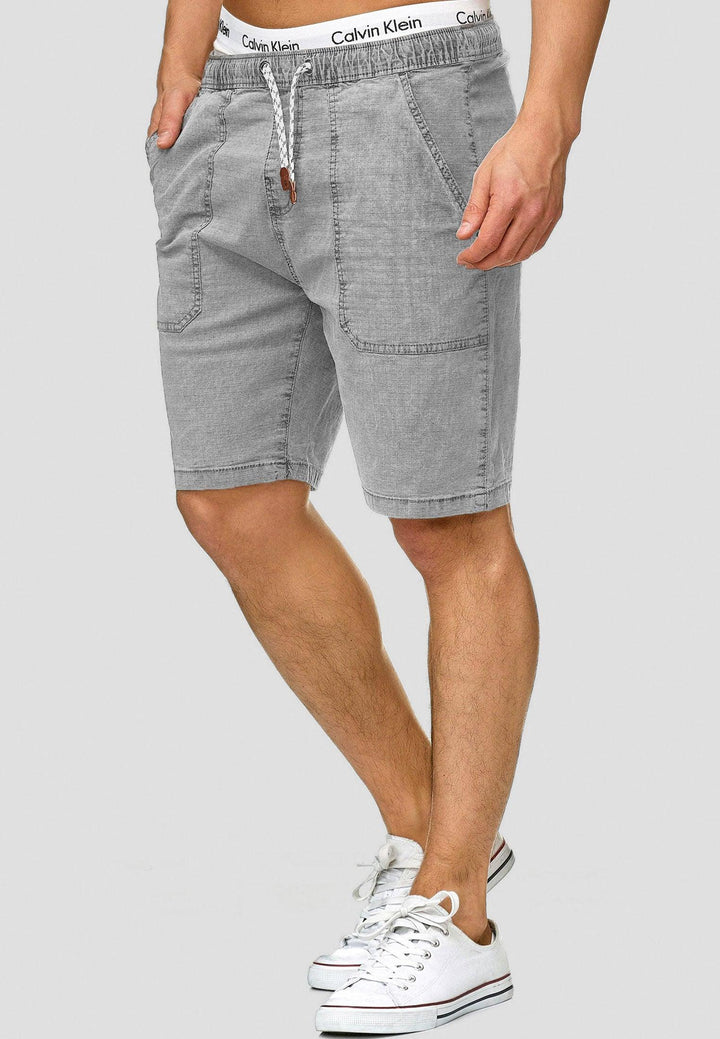 Indicode Herren Stoufville Chino Shorts mit 3 Taschen und Kordel aus 98% Baumwolle - INDICODE