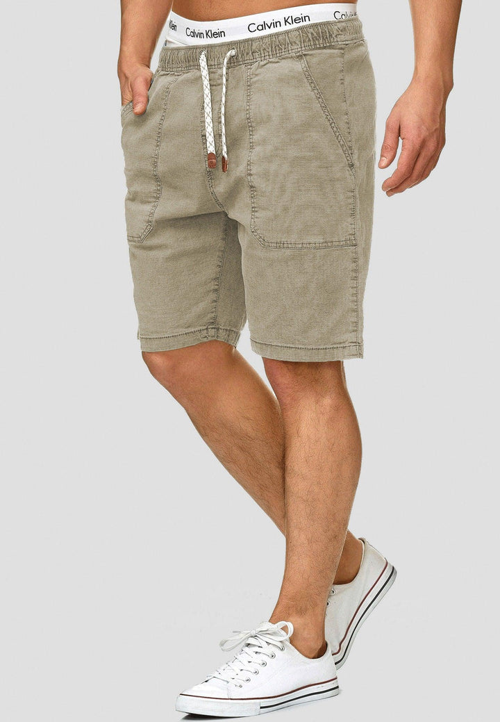 Indicode Herren Stoufville Chino Shorts mit 3 Taschen und Kordel aus 98% Baumwolle - INDICODE