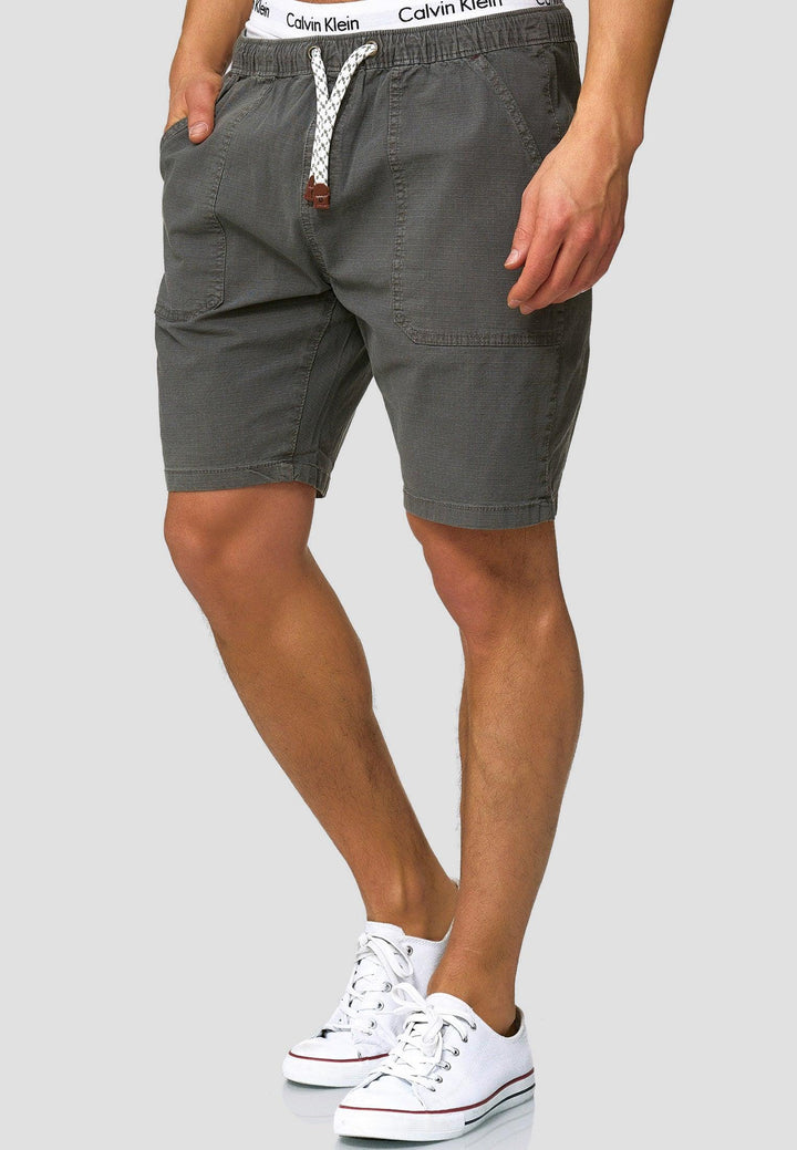 Indicode Herren Stoufville Chino Shorts mit 3 Taschen und Kordel aus 98% Baumwolle - INDICODE