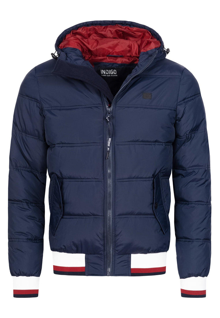 Indicode Herren Bacon Steppjacke in Daunenjacken-Optik mit Kapuze
