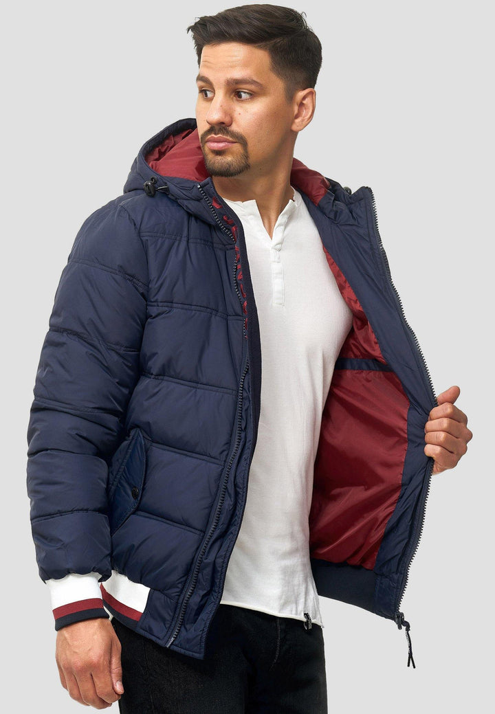 Indicode Herren Bacon Steppjacke in Daunenjacken-Optik mit Kapuze