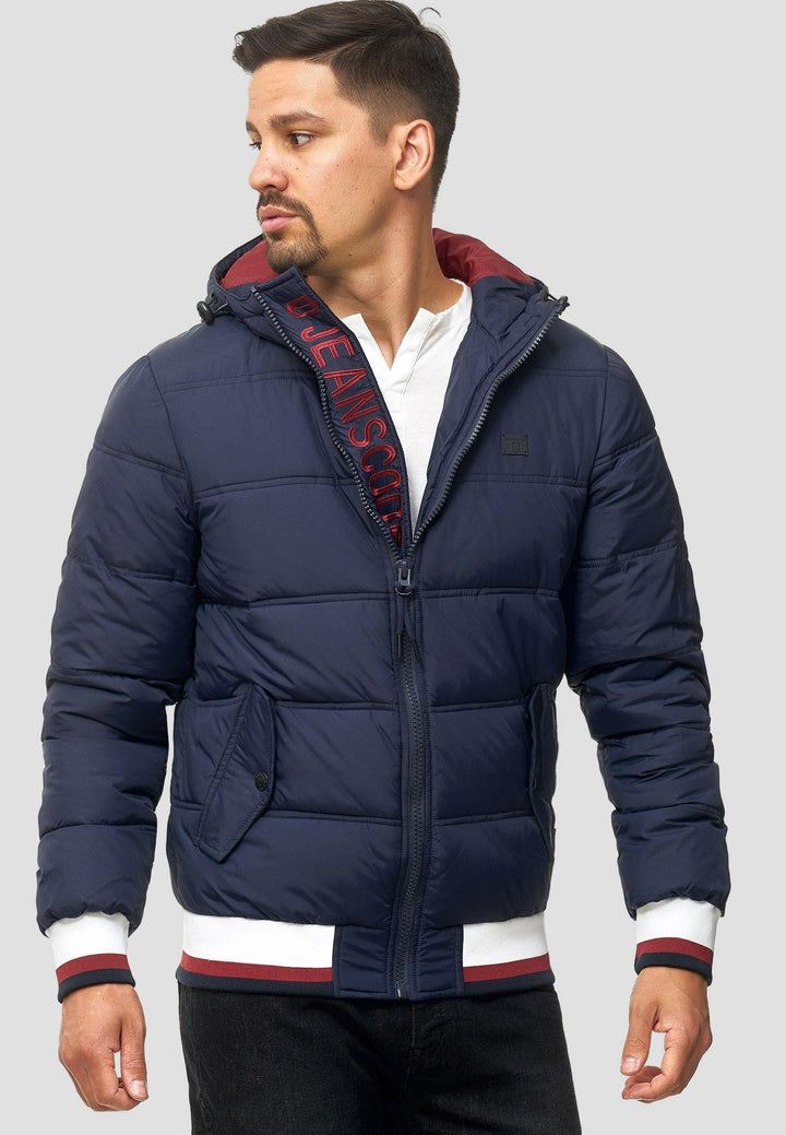 Indicode Herren Bacon Steppjacke in Daunenjacken-Optik mit Kapuze