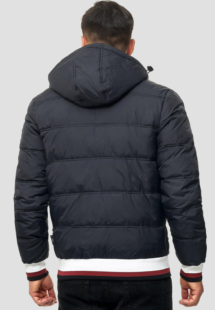 Indicode Herren Bacon Steppjacke in Daunenjacken-Optik mit Kapuze