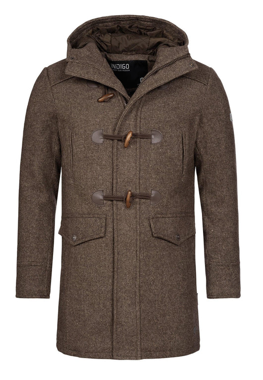 Indicode Herren Liam Dufflecoat mit Stehkragen und Kapuze