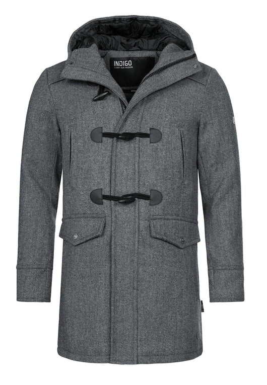 Indicode Herren Liam Dufflecoat mit Stehkragen und Kapuze