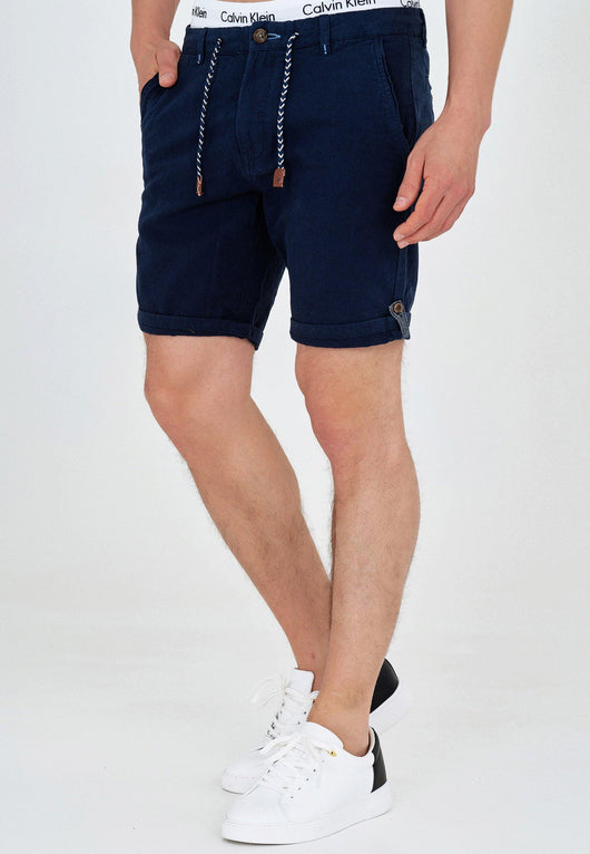 Indicode Herren Beauvals Shorts mit 4 Taschen aus Baumwolle & Leinen