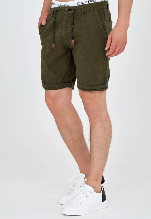 Indicode Herren Beauvals Shorts mit 4 Taschen aus Baumwolle & Leinen