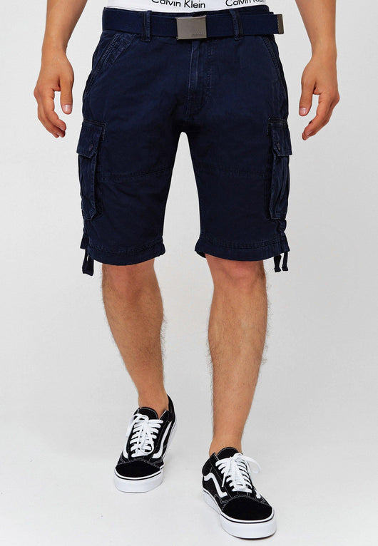 Indicode Herren Abner Cargo Shorts mit 7 Taschen aus 100% Baumwolle