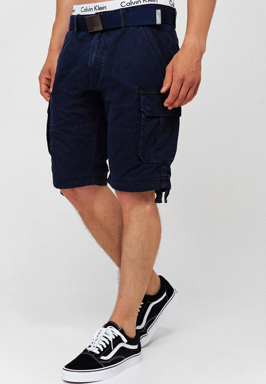 Indicode Herren Abner Cargo Shorts mit 7 Taschen aus 100% Baumwolle