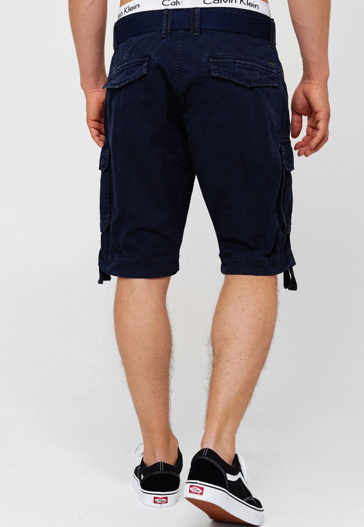 Indicode Herren Abner Cargo Shorts mit 7 Taschen aus 100% Baumwolle