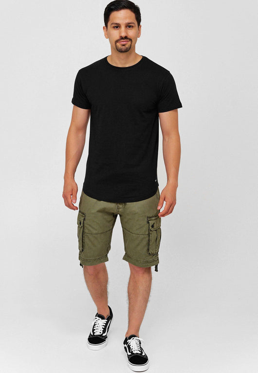 Indicode Herren Abner Cargo Shorts mit 7 Taschen aus 100% Baumwolle