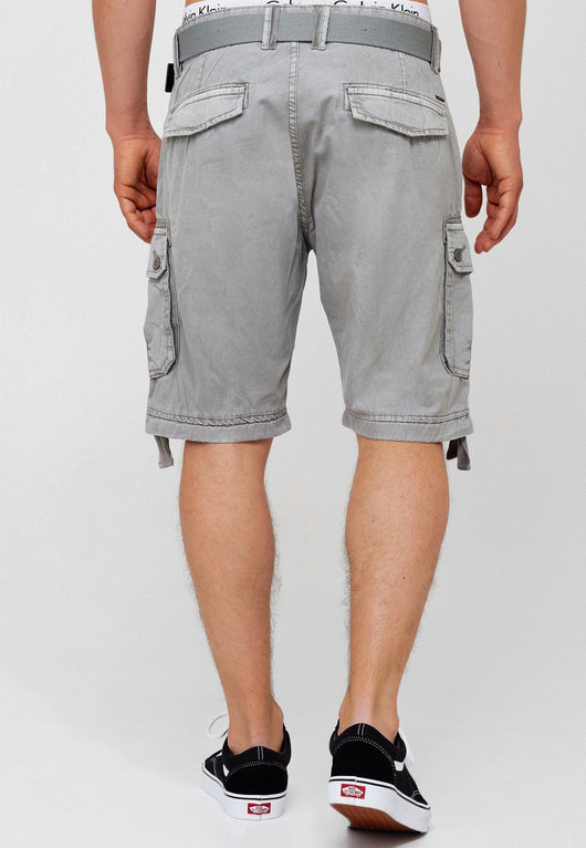 Indicode Herren Abner Cargo Shorts mit 7 Taschen aus 100% Baumwolle