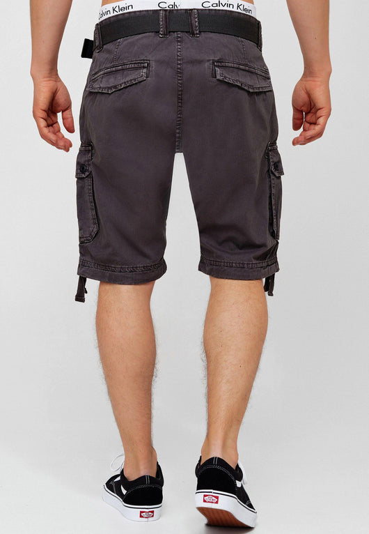 Indicode Herren Abner Cargo Shorts mit 7 Taschen aus 100% Baumwolle