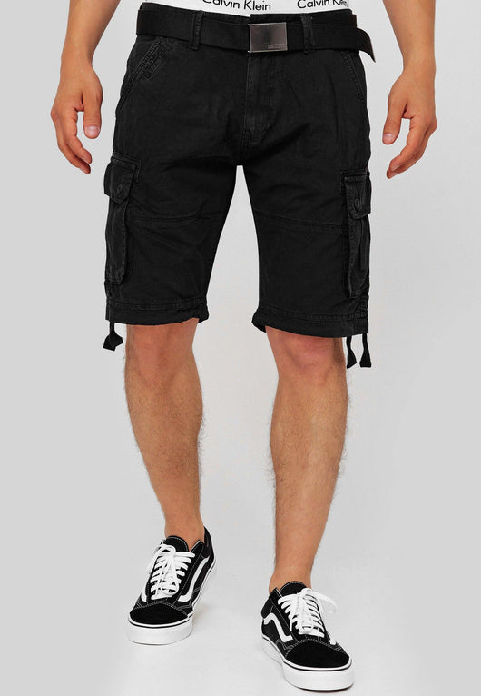 Indicode Herren Abner Cargo Shorts mit 7 Taschen aus 100% Baumwolle