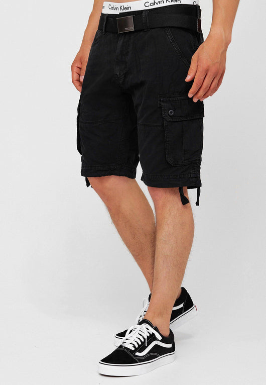 Indicode Herren Abner Cargo Shorts mit 7 Taschen aus 100% Baumwolle