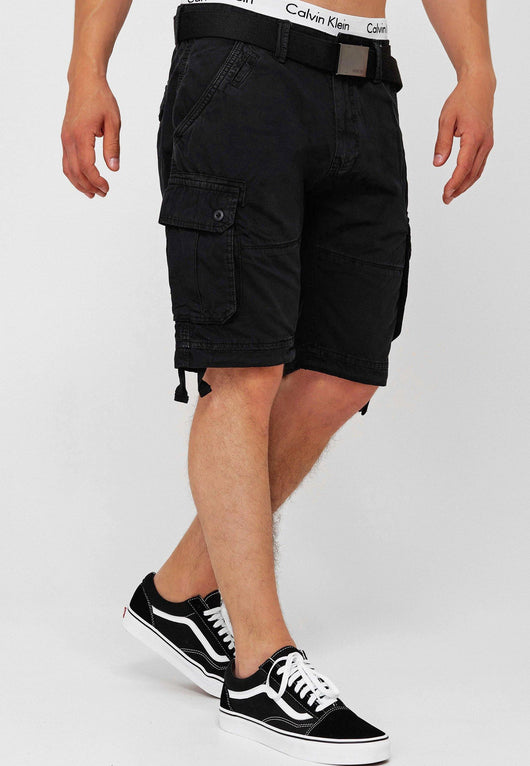 Indicode Herren Abner Cargo Shorts mit 7 Taschen aus 100% Baumwolle