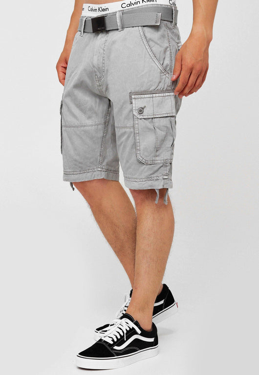 Indicode Herren Abner Cargo Shorts mit 7 Taschen aus 100% Baumwolle