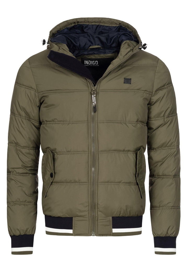 Indicode Herren Bacon Steppjacke in Daunenjacken-Optik mit Kapuze
