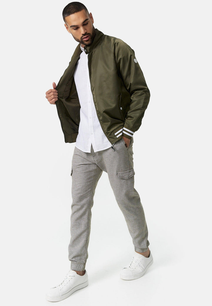 Indicode Herren Booth Cargo Stoffhose aus 55% Leinen & 45% Baumwolle mit 6 Taschen - INDICODE