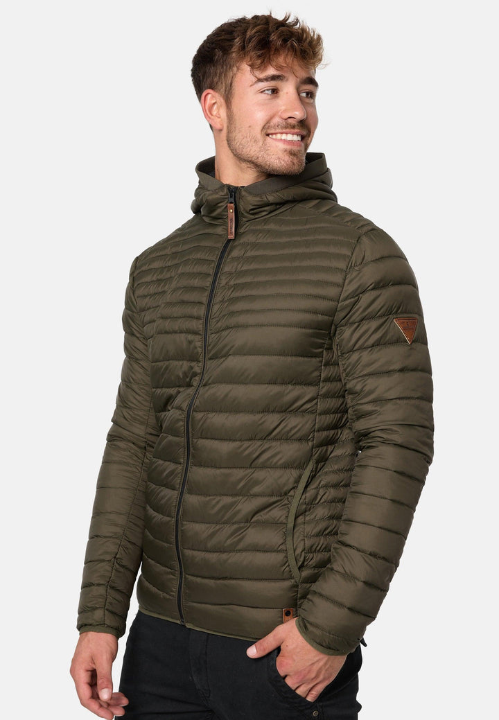 Indicode Herren Bowers Steppjacke in Daunenjacken-Optik mit Kapuze - INDICODE
