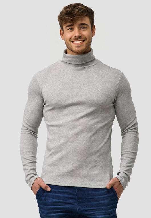 Indicode Herren Eagon Langarmshirt mit Rollkragen aus 100% Baumwolle