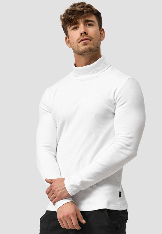 Indicode Herren Eagon Langarmshirt mit Rollkragen aus 100% Baumwolle